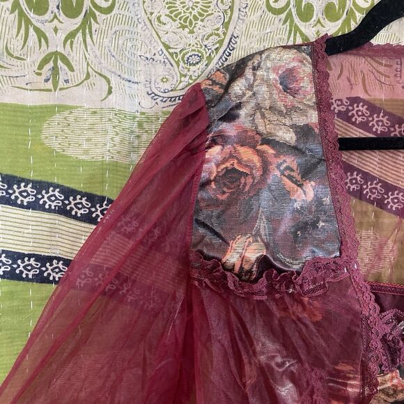 90s Frederick's of Hollywod Fairy Tapestry Corset/ Chiffon Shawl Set Size Small - Picture 5 of 16